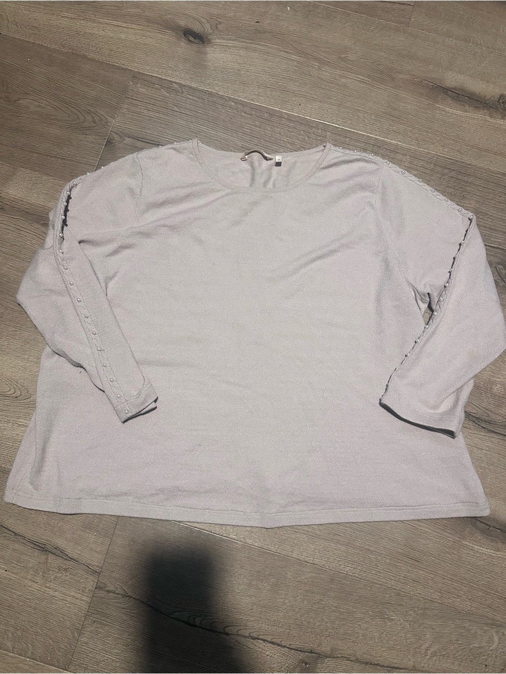 Soft Surroundings Lavender Button-Trim Long Sleeve Tee